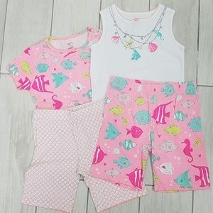 Girl's 4 piece Carter's summer pj set